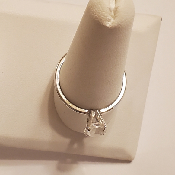 Vintage Uncas Silver Solitaire Crystal Ring - Picture 11 of 13